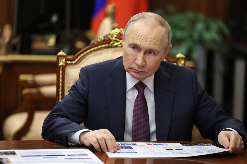 Russian President Vladimir Putin meeting with the Governor of Sevastopol in Moscow on June 16, 2025, according to Russian state agency Sputnik.