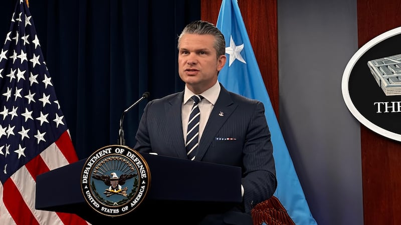 WASHINGTON, UNITED STATES - JUNE 22: US Secretary of Defense Pete Hegseth attends a press conference at Pentagon in Washington, United States on June 22, 2025. (Photo by Yasin Ozturk/Anadolu via Getty Images)