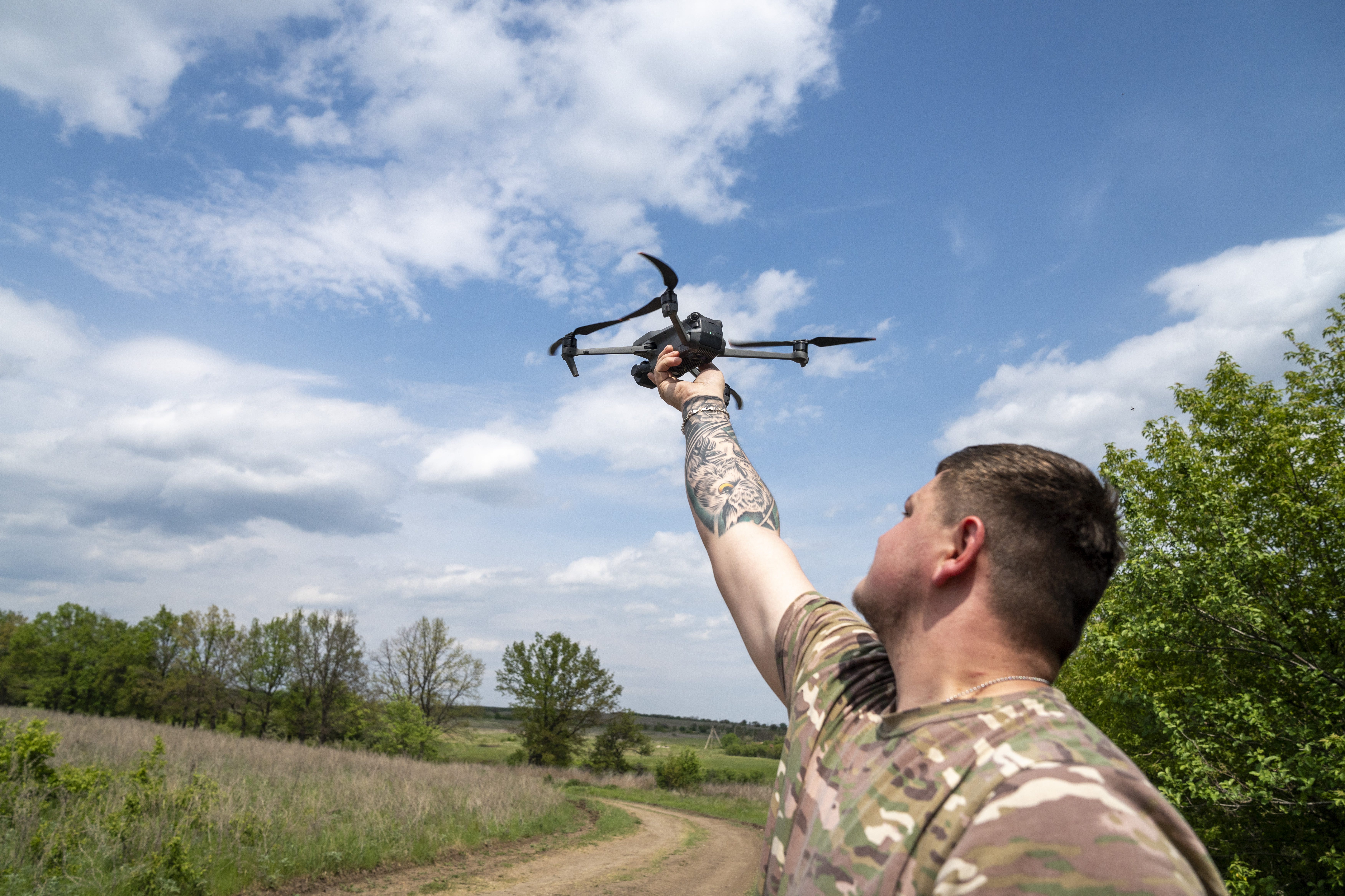 Ukrainian units test an FPV drone inhibitor in Lyman, Ukraine, in May.