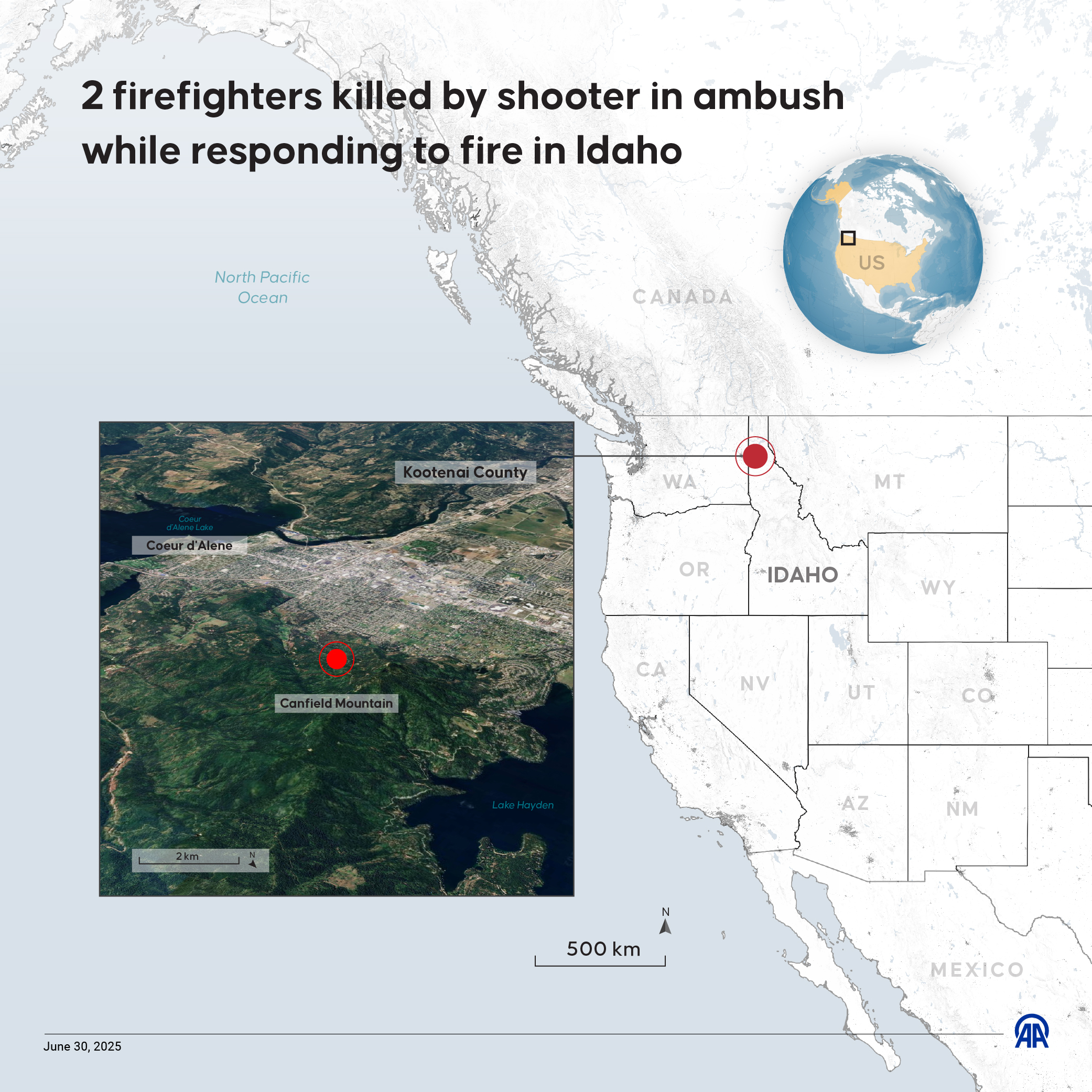 Sunday’s “ambush” took place on a mountain that is popular with hikers in northern Idaho.
