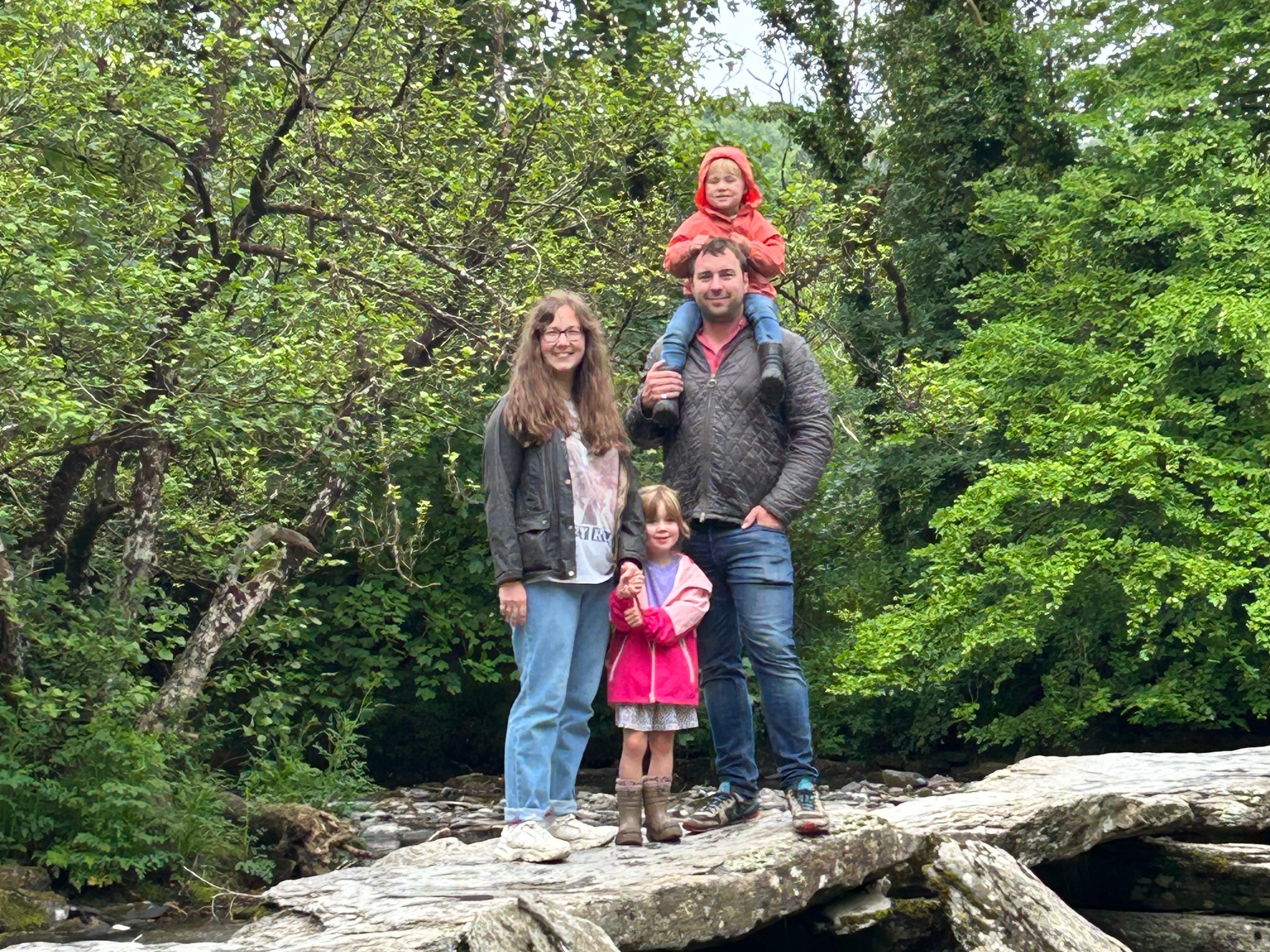 The author with her husband and two kids.