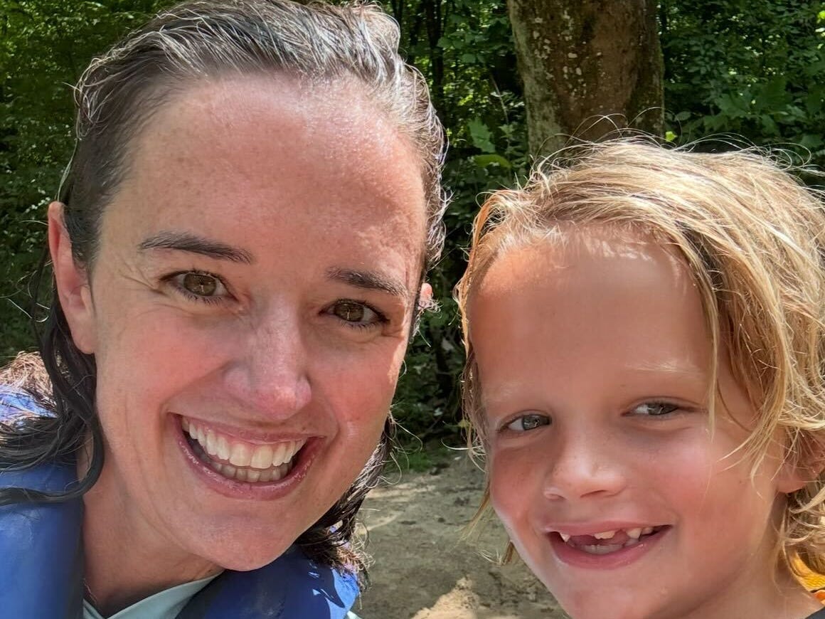Kristin Lewis and son