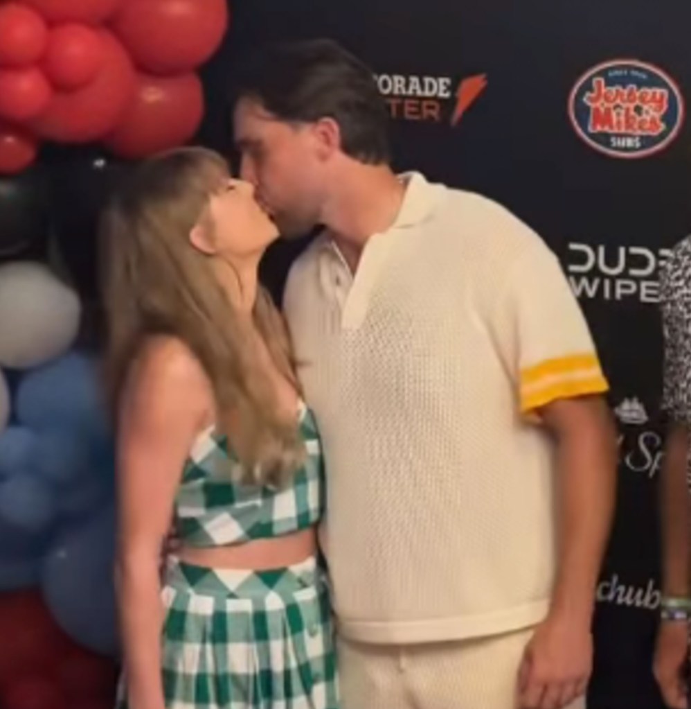 Travis Kelce and Taylor Swift at Tight End University in June 2025