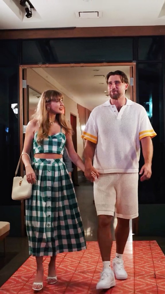 Travis Kelce and Taylor Swift at Tight End University in June 2025