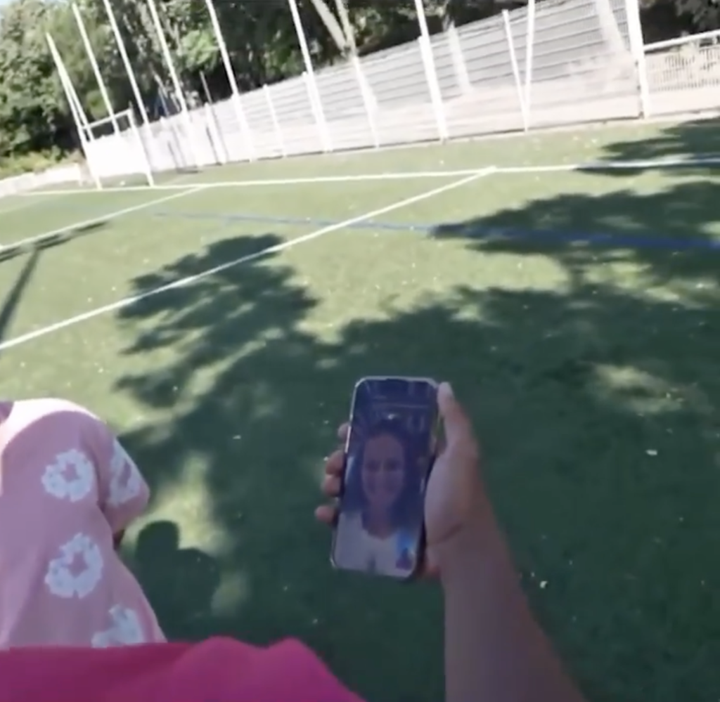 Marlon Lundgren Garcia and Aleph FaceTiming Natalie Portman. 