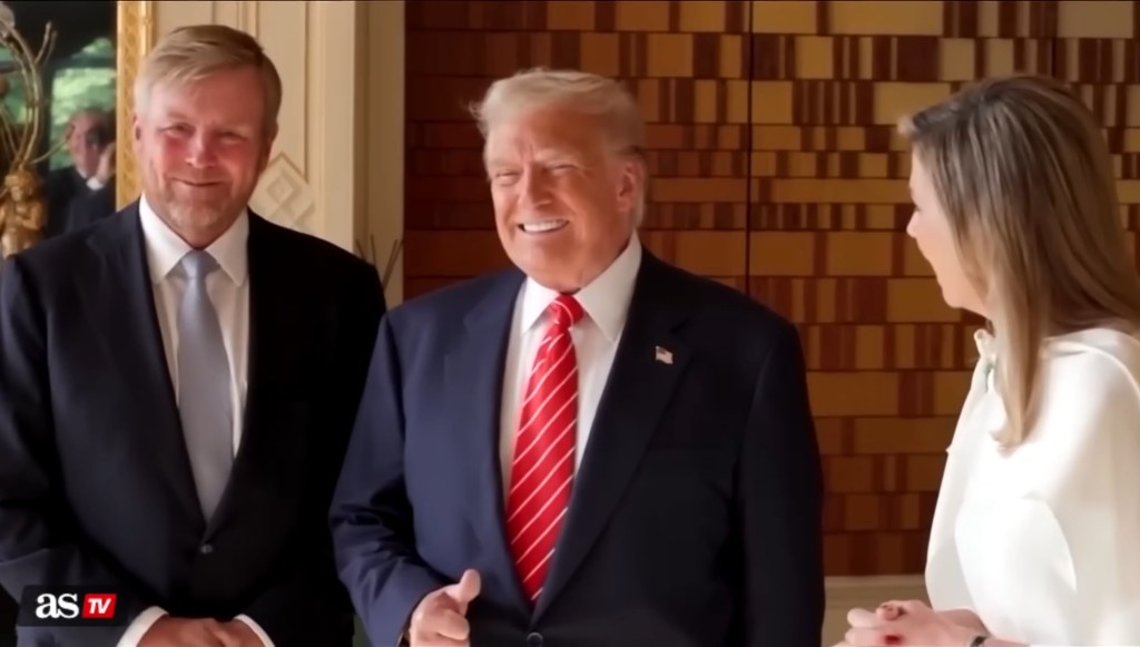 Queen Maxima, King Willem-Alexander, and Donald Trump at a NATO summit.