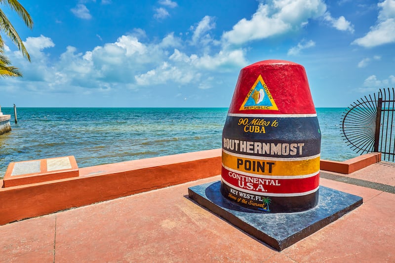 Key West is famous for being the southernmost point in the continental United States.