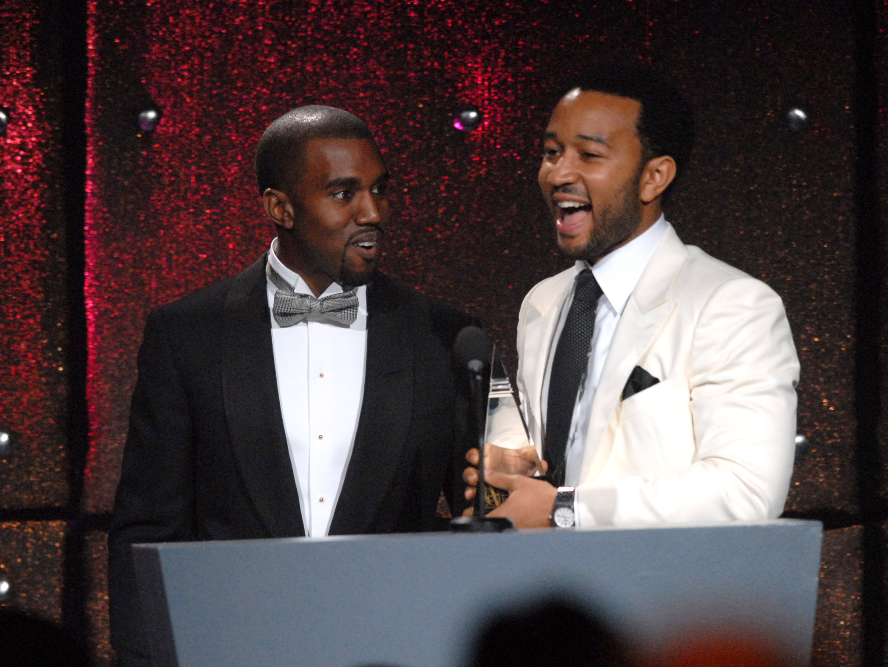Kanye West and John Legend at the 38th Annual Songwriters Hall of Fame Ceremony