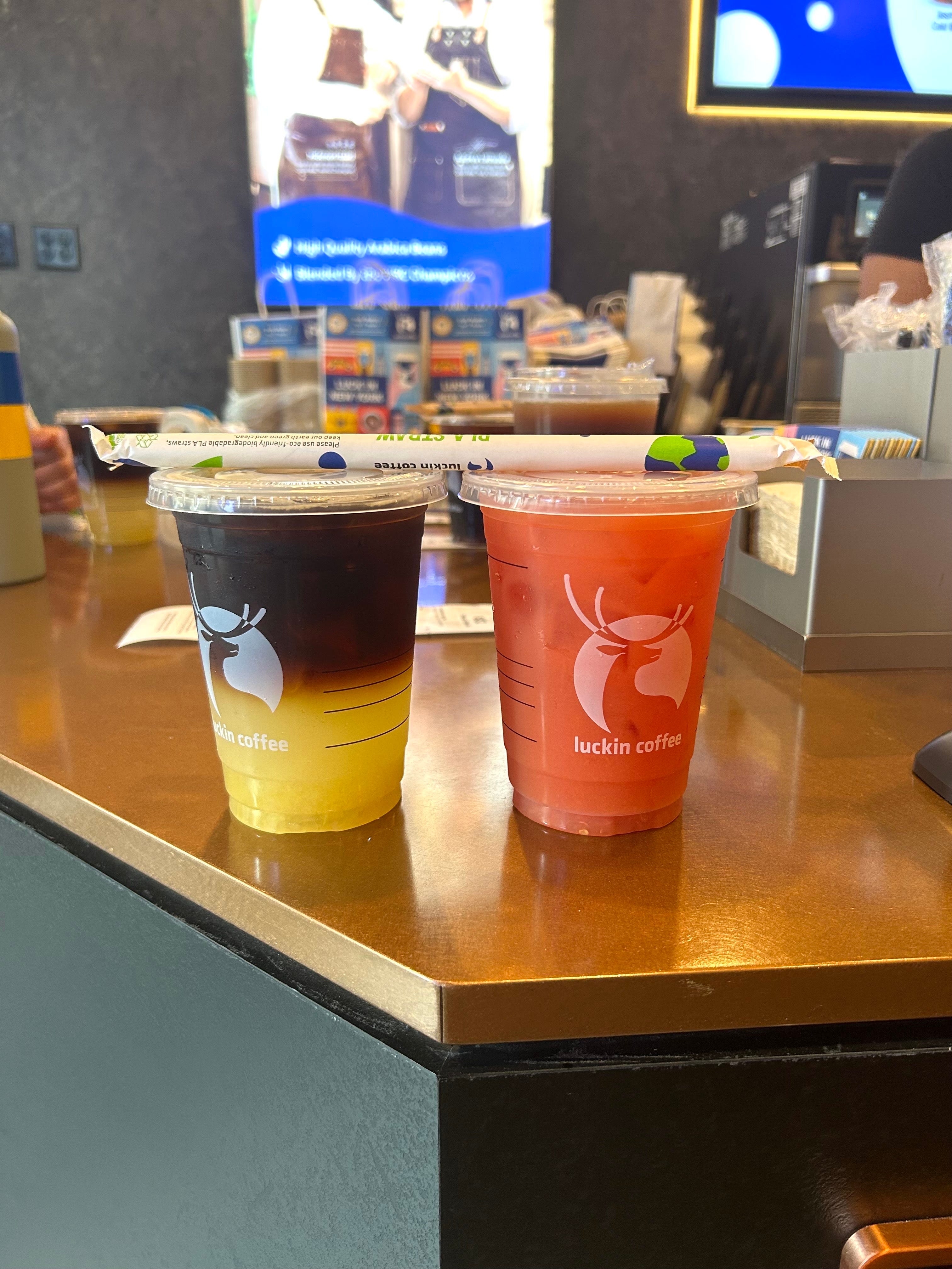 Luckin Coffee's pineapple cold brew and solar breeze