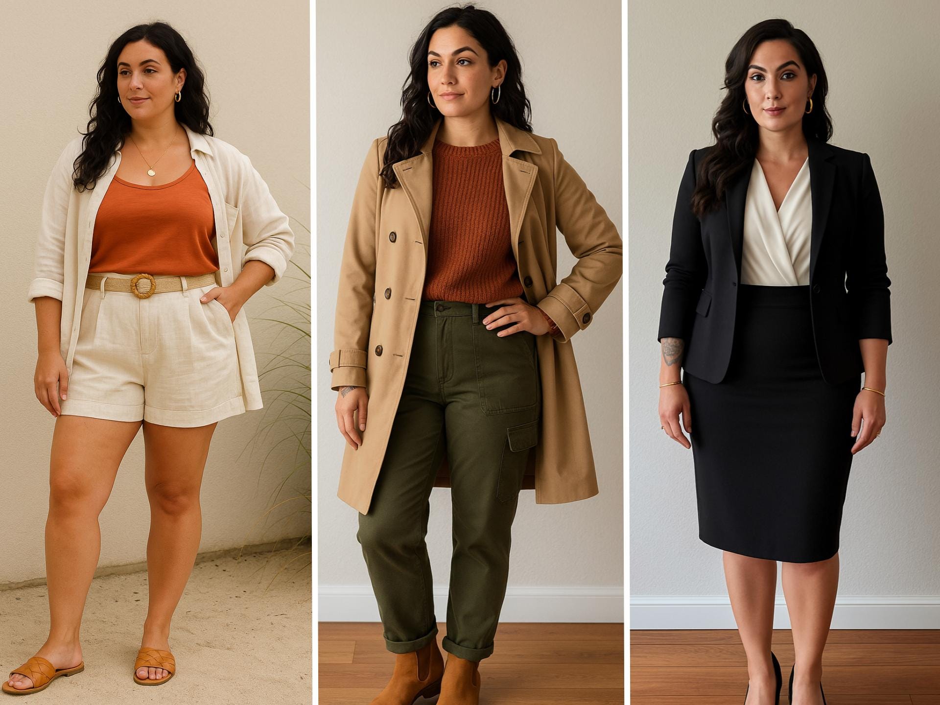 Three outfit suggestions generated by ChatGPT.