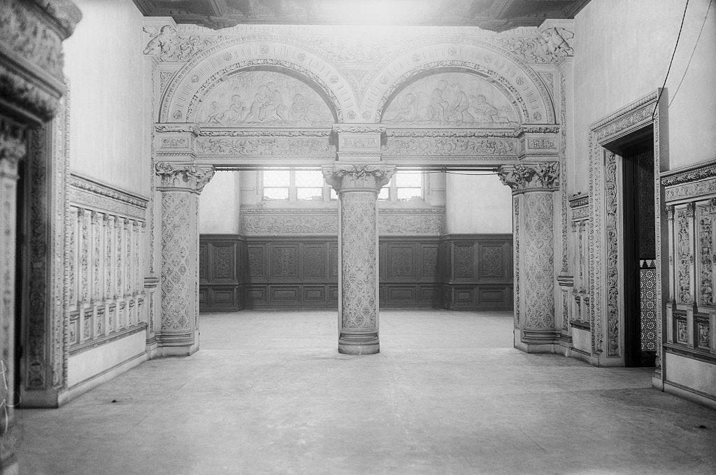 Arches in the great hall of the Vanderbilt mansion at 660 Fifth Avenue in New York City.