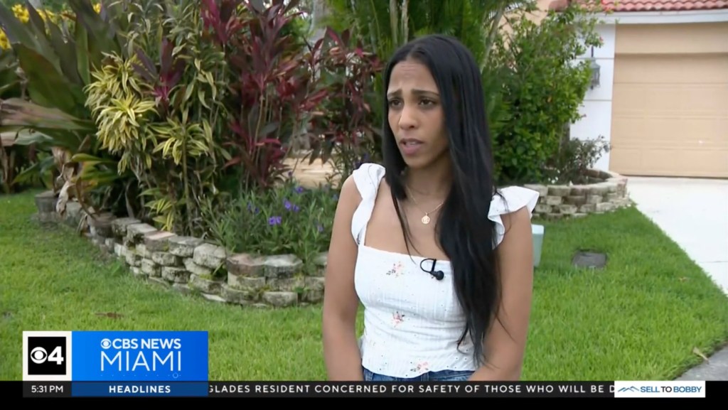 Monica Shannon, witness to a child falling overboard from a cruise ship, being interviewed.