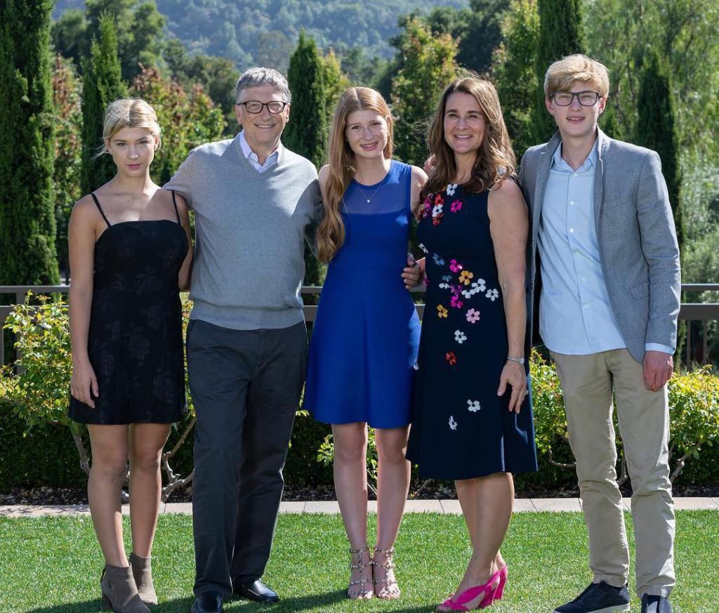 Bill and Melinda Gates with their three children. 