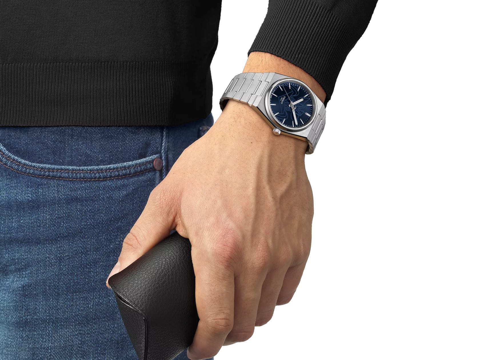 A watch on a person's wrist.