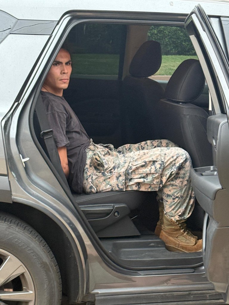 Alejandro Orellana being arrested by FBI agents.