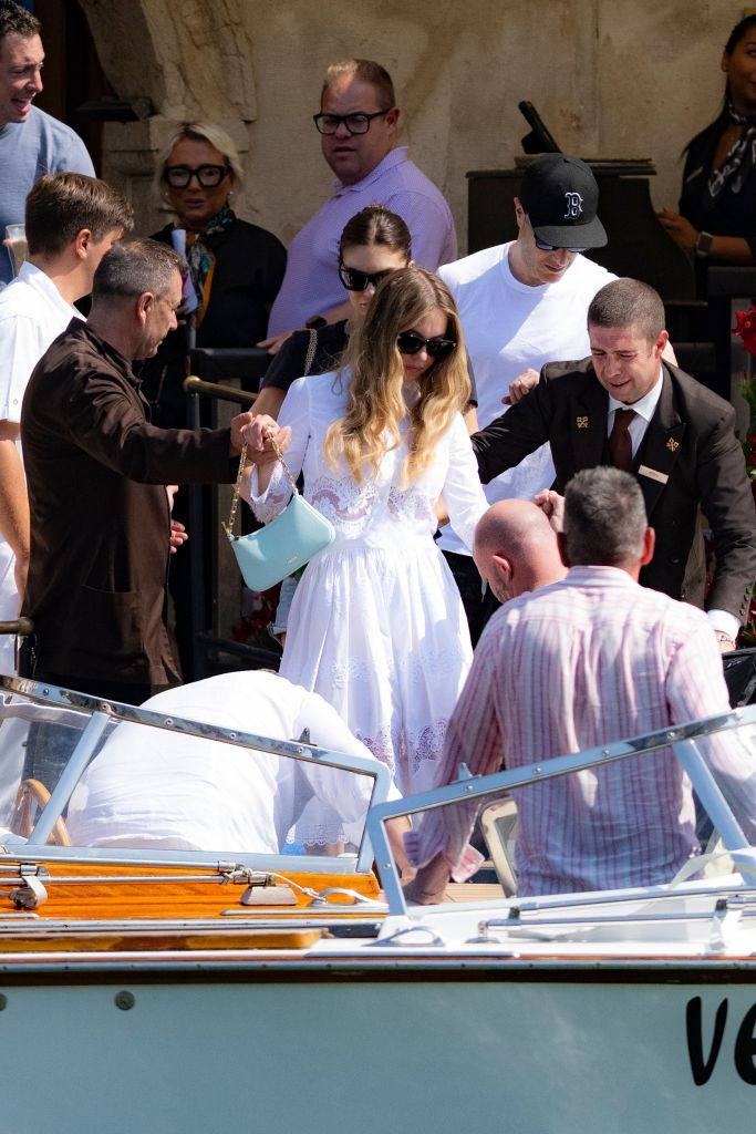Sydney Sweeney leaving Venice after Jeff Bezos and Lauren Sanchez's wedding.