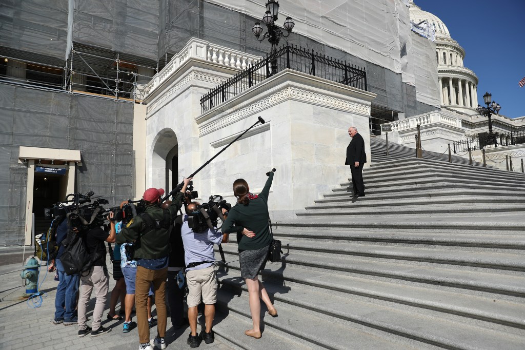 Members of Congress departing Washington, D.C. for a two-week recess.