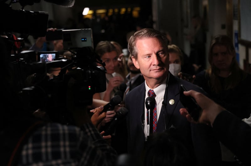 U.S. Representative Tim Burchett (R-TN) talks to reporters as he arrives to join House Republicans meeting behind closed doors in the Longworth House office building in an attempt to reach agreement on selecting a nominee for Speaker on Capitol Hill in Washington, U.S., October 11, 2023. REUTERS/Leah Millis