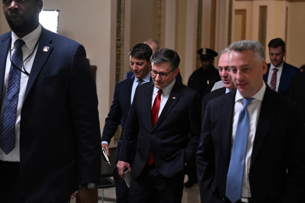 U.S. House of Representatives Speaker Mike Johnson walks back to office, as Republican lawmakers struggle to pass U.S. President Donald Trump's sweeping spending and tax bill, on Capitol Hill, in Washington, D.C., U.S., July 3, 2025. 