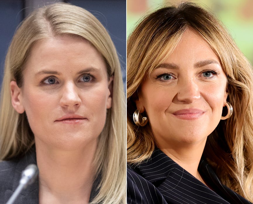 Frances Haugen and Abby Elliott side-by-side