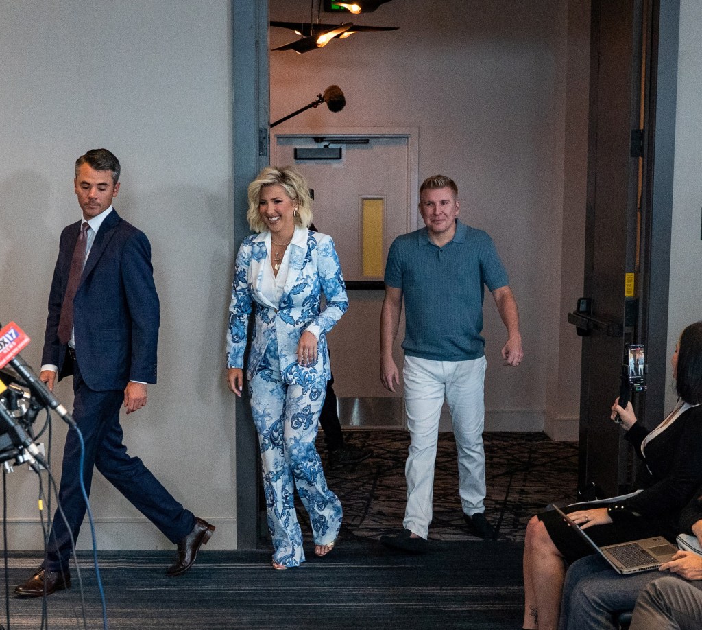 Todd Chrisley and Savannah Chrisley in May 2025