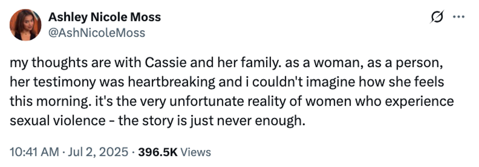 Ashley Nicole Moss' tweet