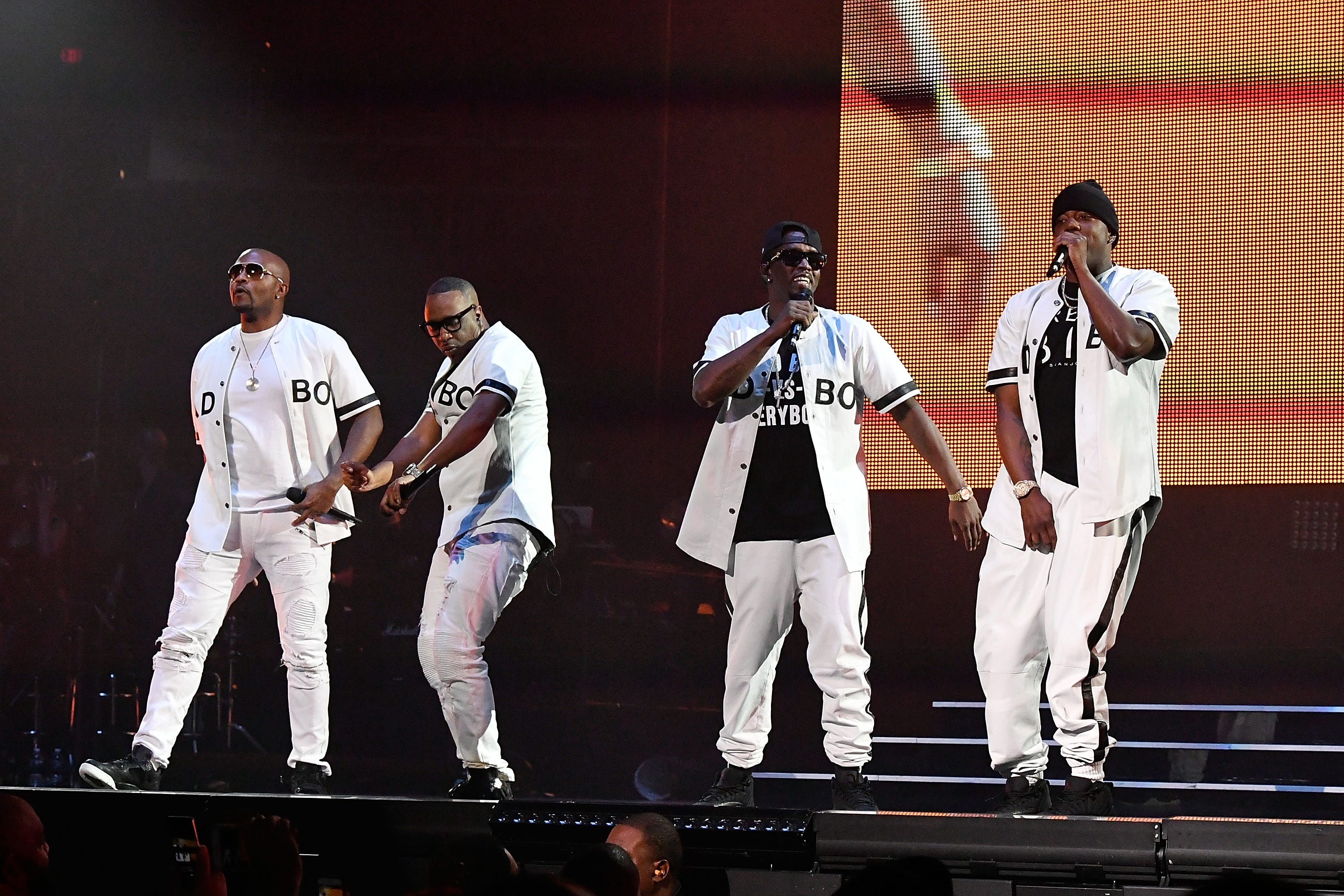 Puff Daddy and 112 perform during the Puff Daddy and Bad Boy Family Reunion Tour at Verizon Center on September 22, 2016