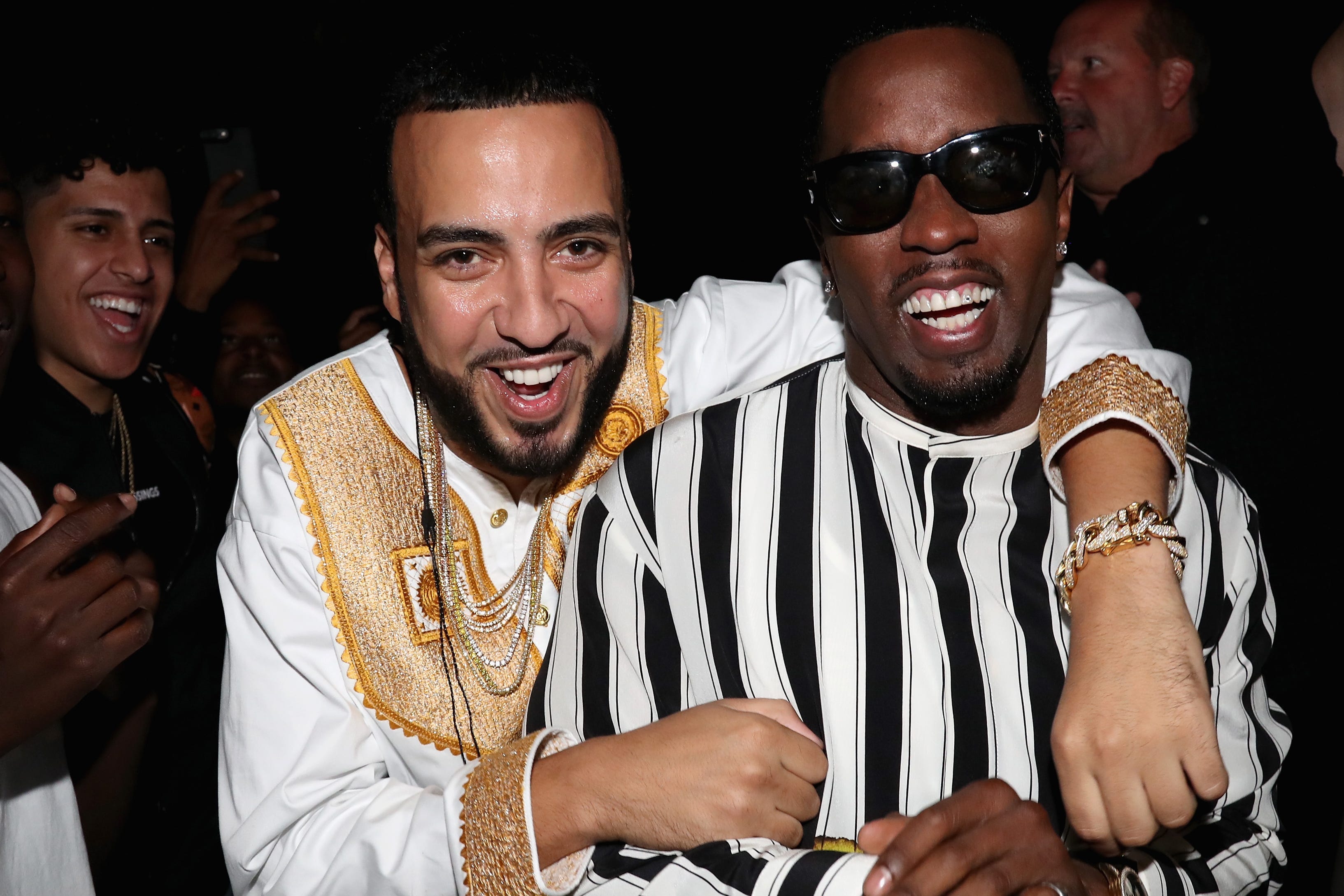 French Montana (L) and Diddy backstage at the 2017 BET Awards at Microsoft Theater on June 25, 2017