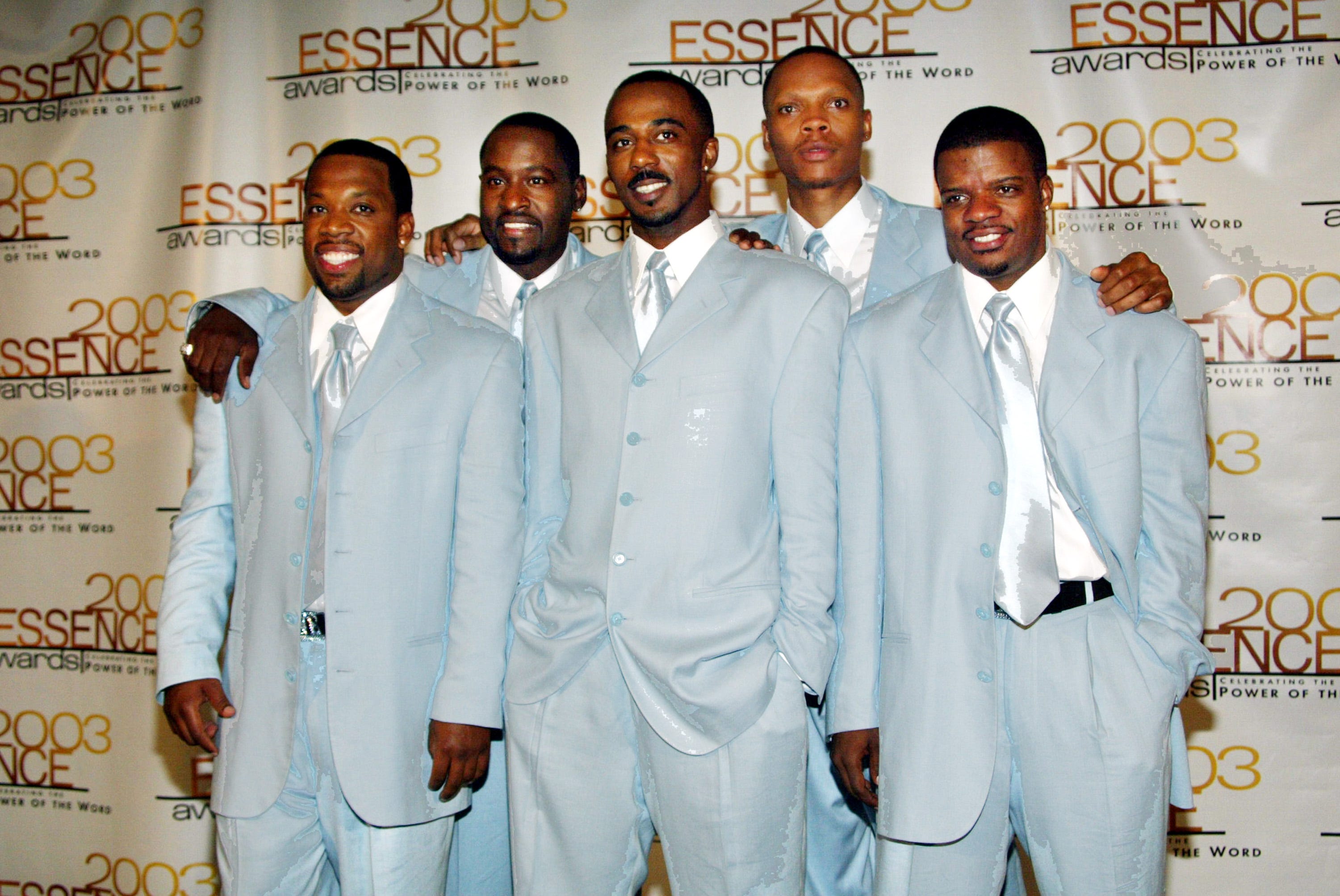 Recording artists New Edition attends the 16th Annual Essence Awards at the Kodak Theatre on June 6, 2003 in Hollywood, California.