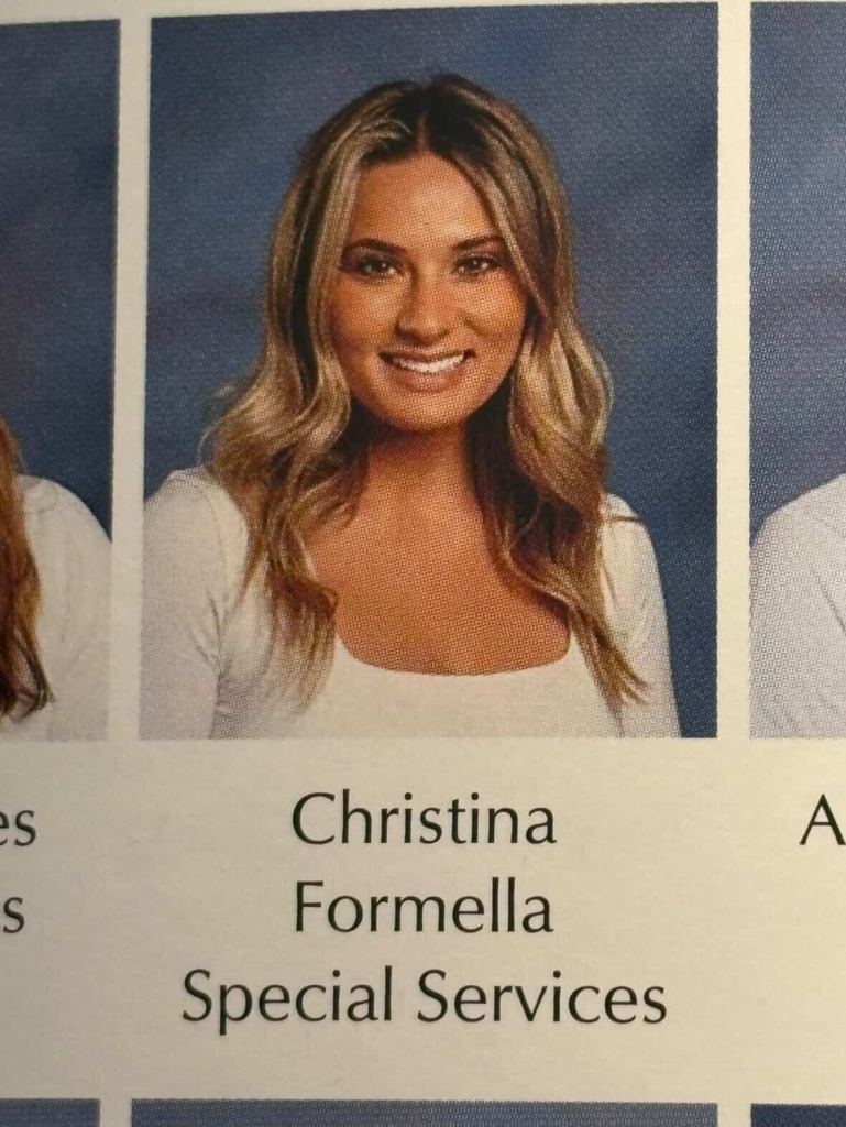 Christina Formella, Special Services. Yearbook photo.