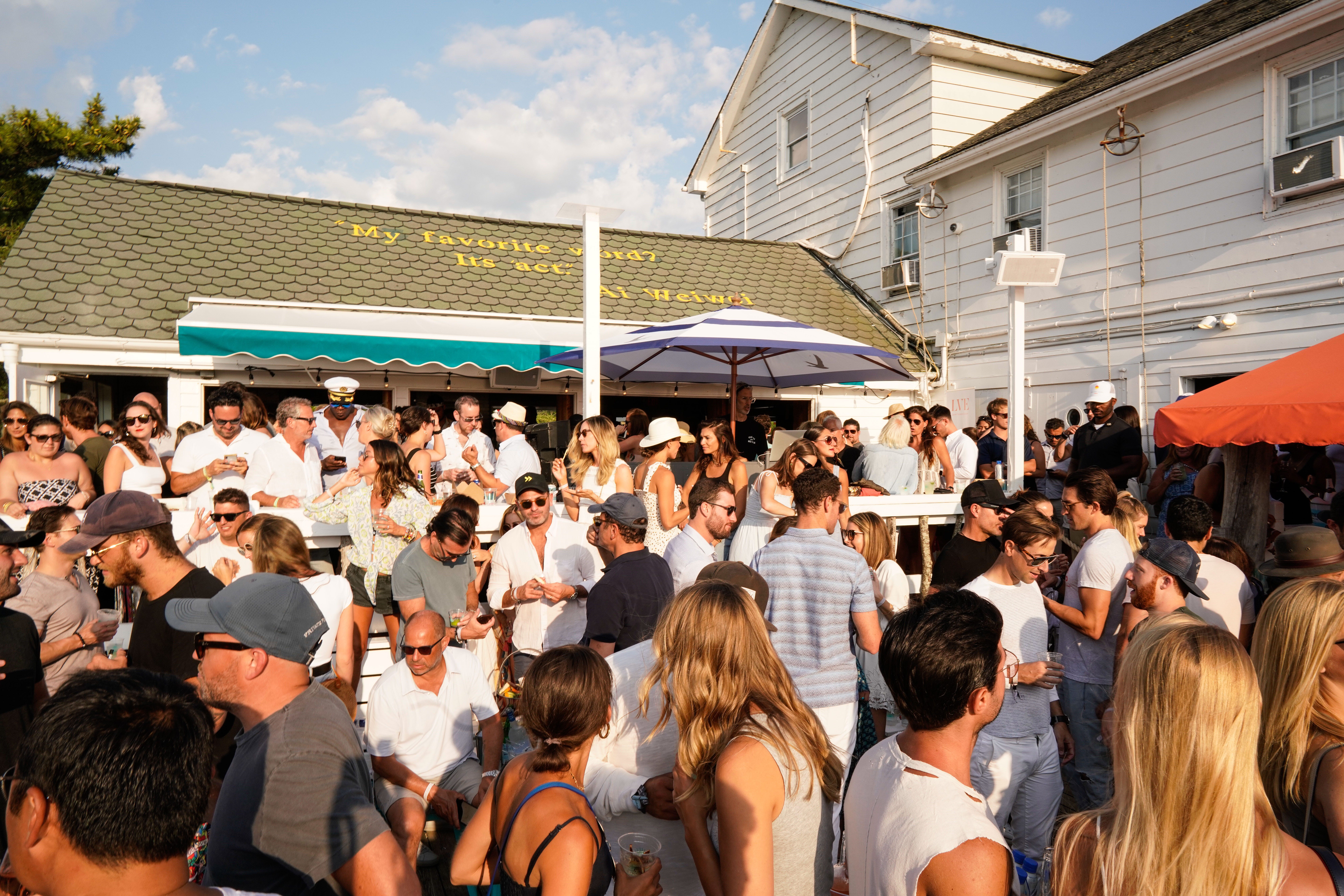 The Surf Lodge's beach deck.