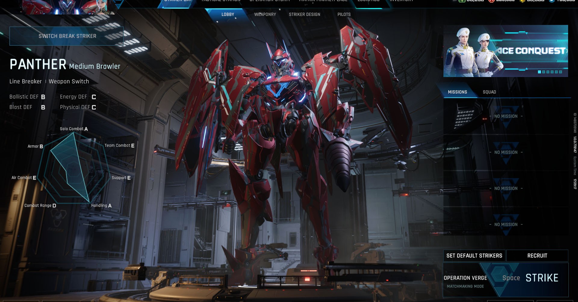 A Mecha Break screenshot showing the Panther Striker