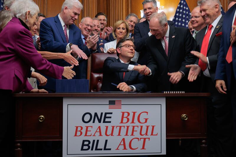 Rove credited Speaker of the House Mike Johnson for helping get the "Big, Beautiful, Bill" passed.