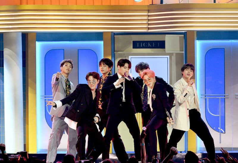 BTS perform onstage during the 2019 Billboard Music Awards at MGM Grand Garden Arena on May 01, 2019 in Las Vegas, Nevada.