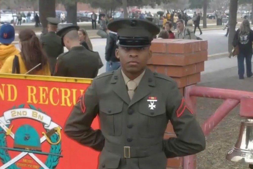 Marine veteran Anthony Sanders in uniform.