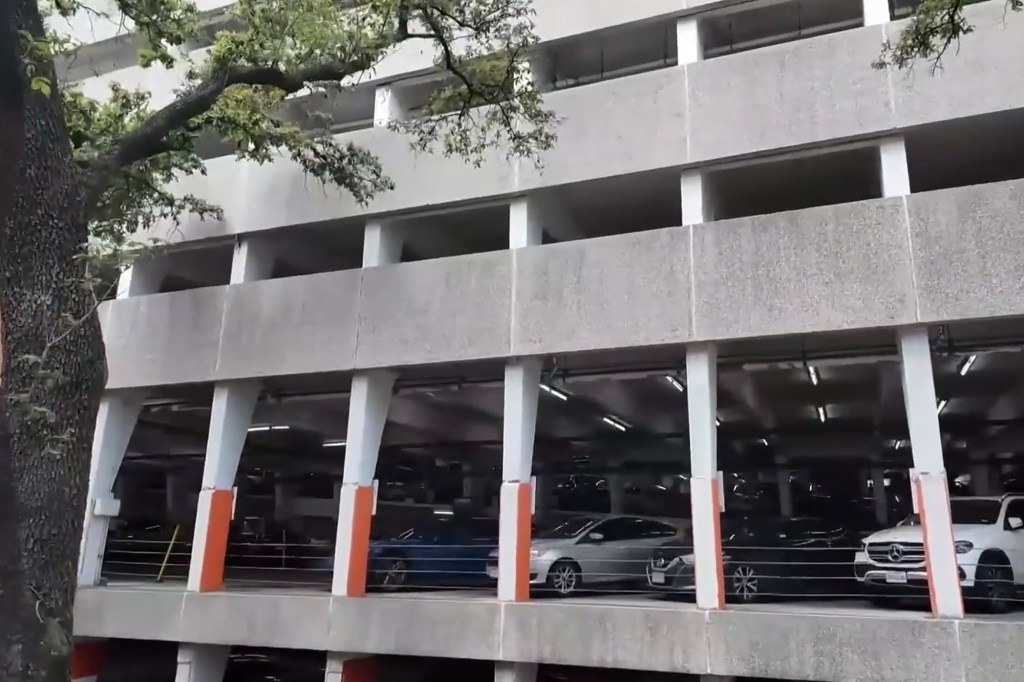 Parking garage where a shooting occurred.