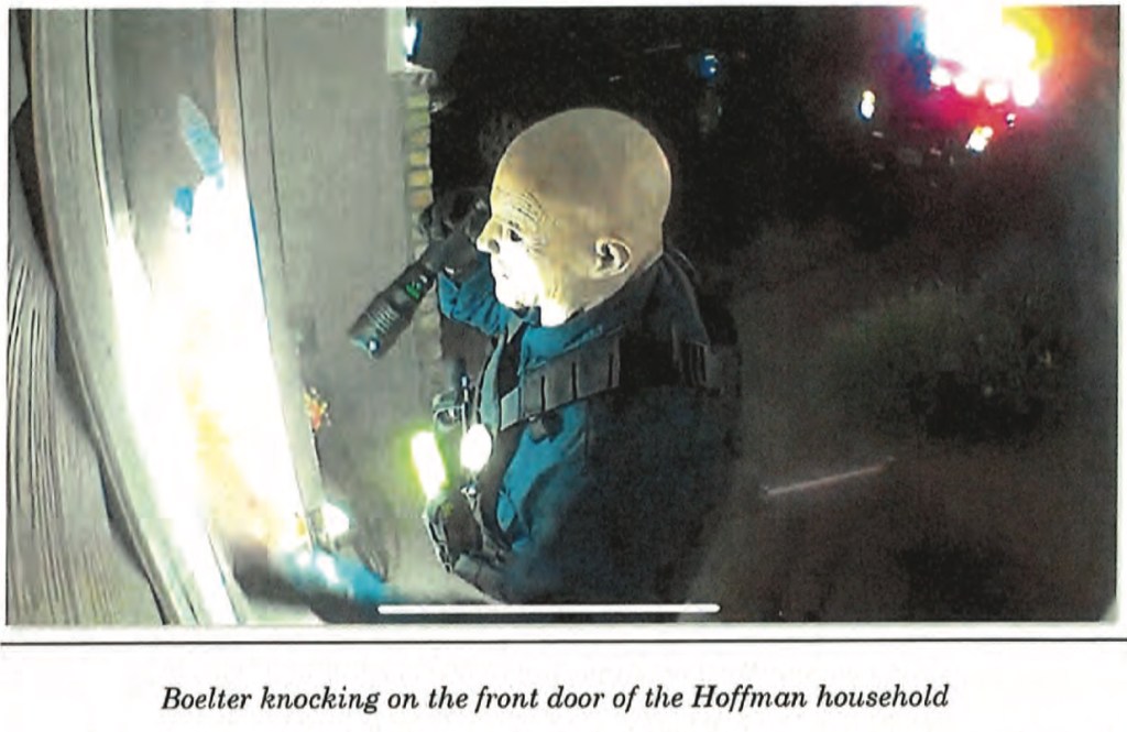 Vance Boelter at the Hoffman household door.