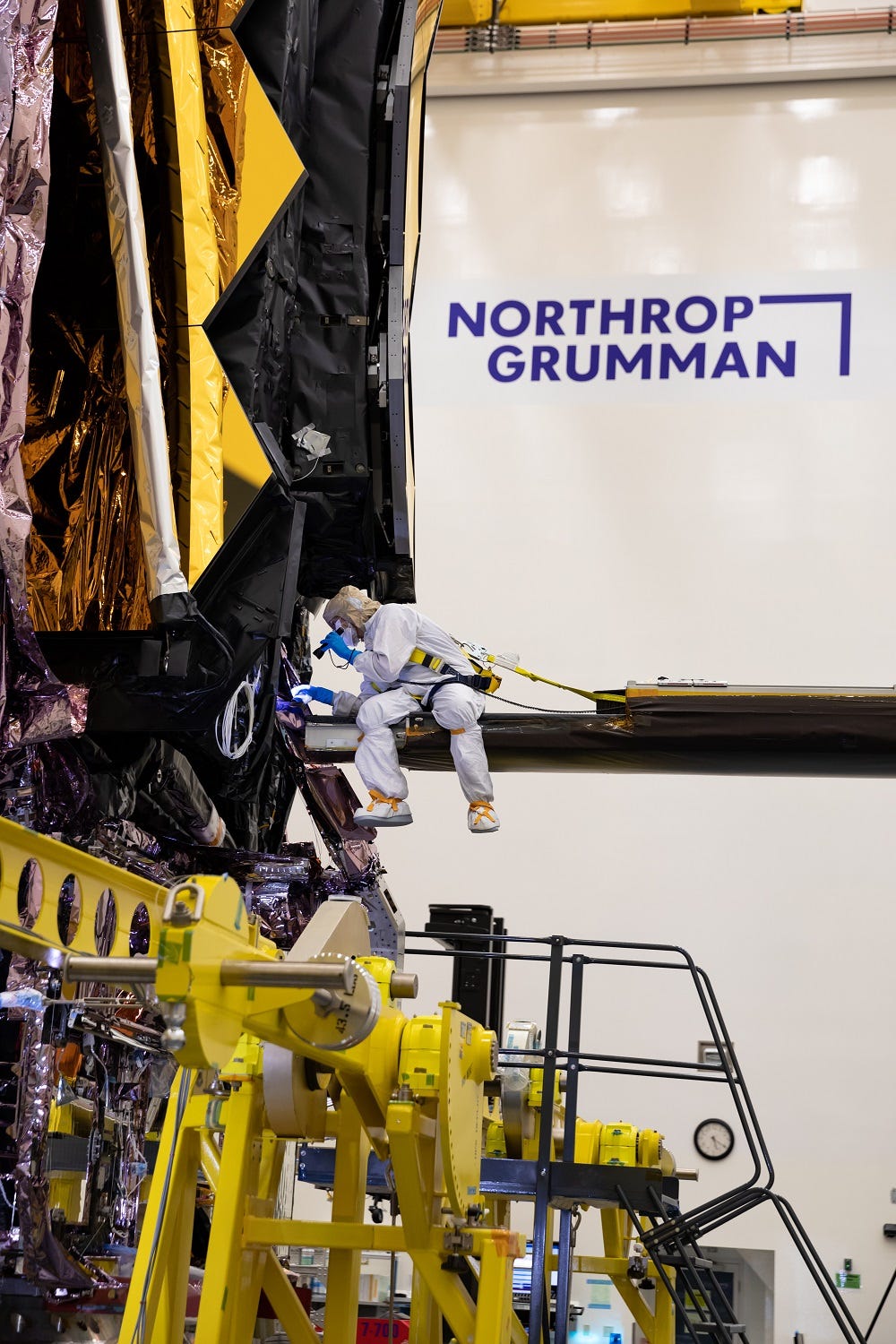 Karen Abarca of Northrop Grumman working on NASA's James Webb Space Telescope.