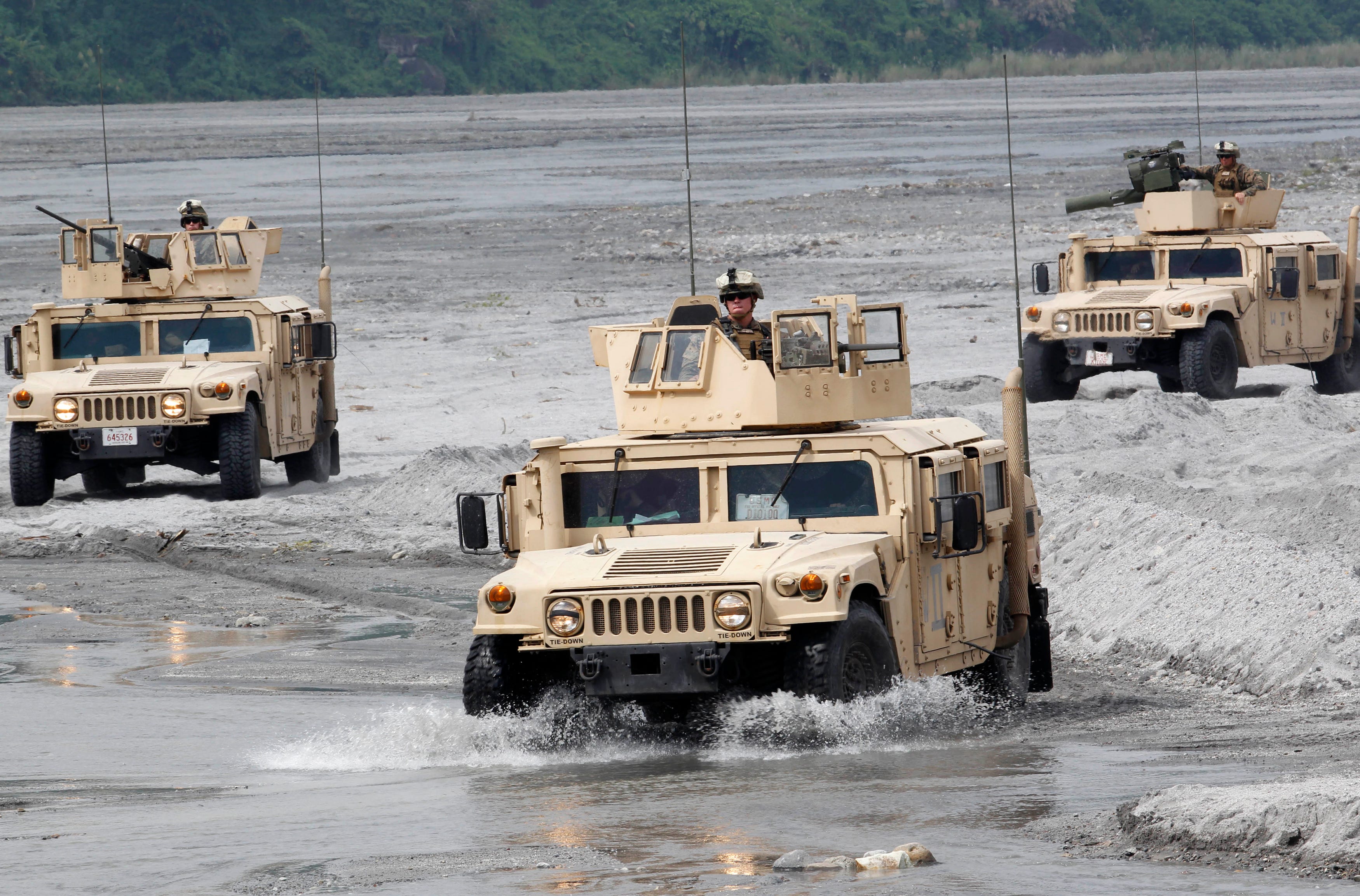 Humvee In Water