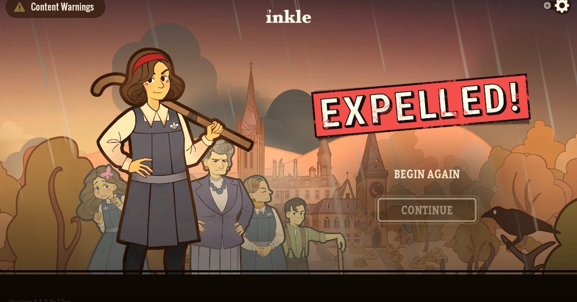 The main menu screen in Expelled