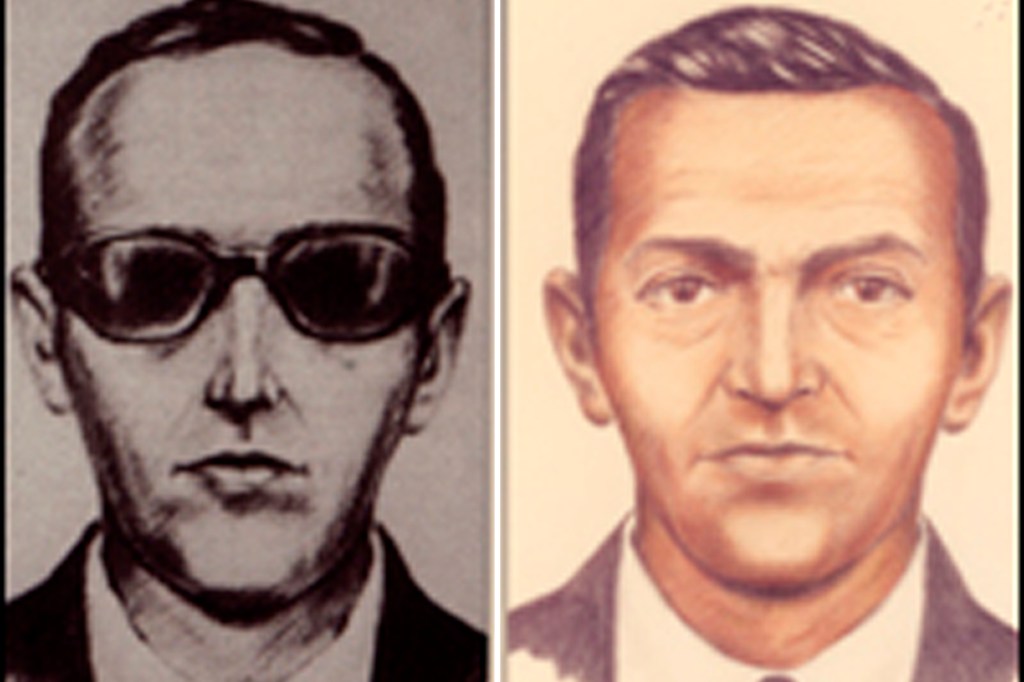 Accused skyjacker D.B. Cooper is shown in these FBI sketches released to Reuters August 1, 2011.