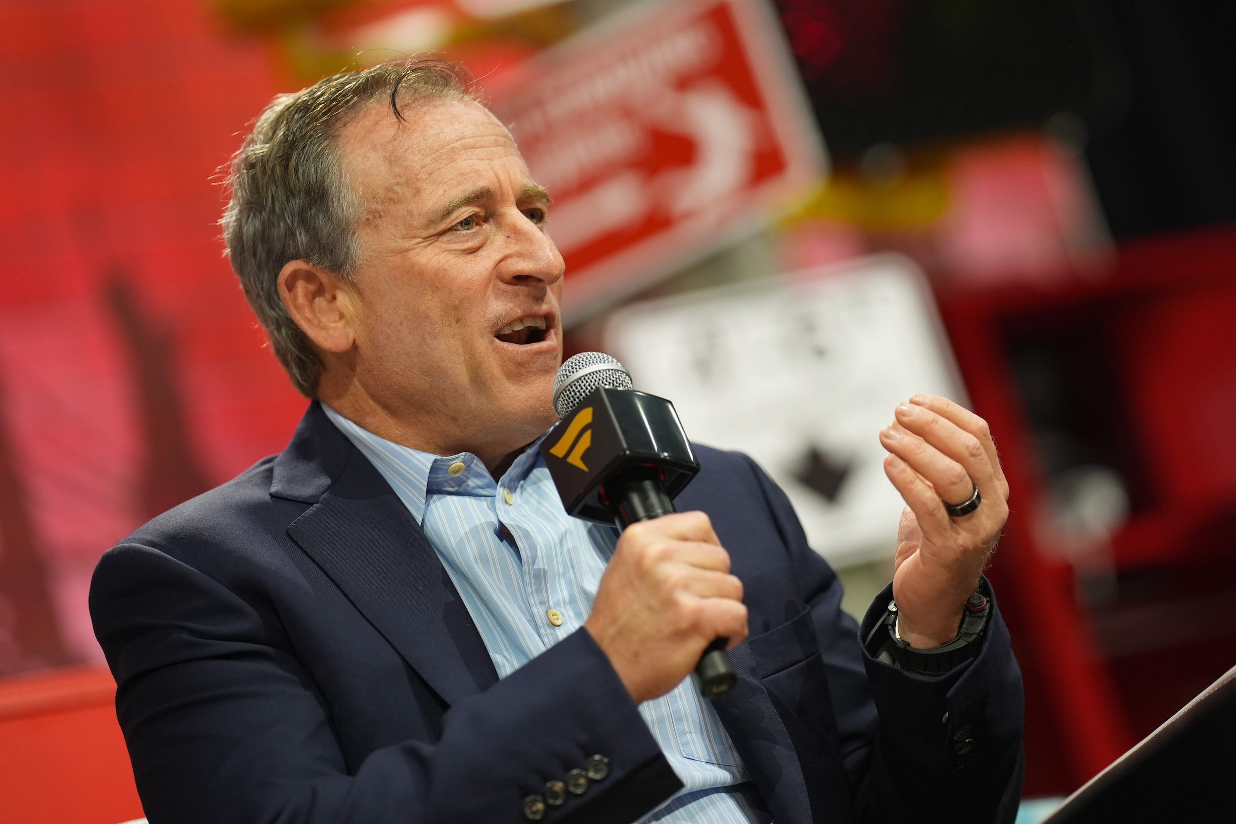 Josh Harris speaks at Fanatics Fest in New York