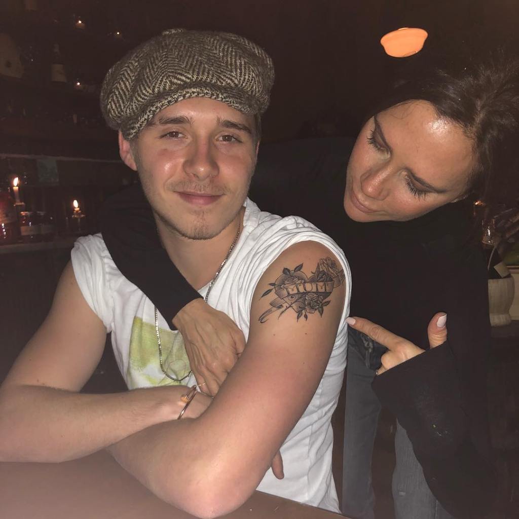 Victoria Beckham and Brooklyn Beckham via Instagram