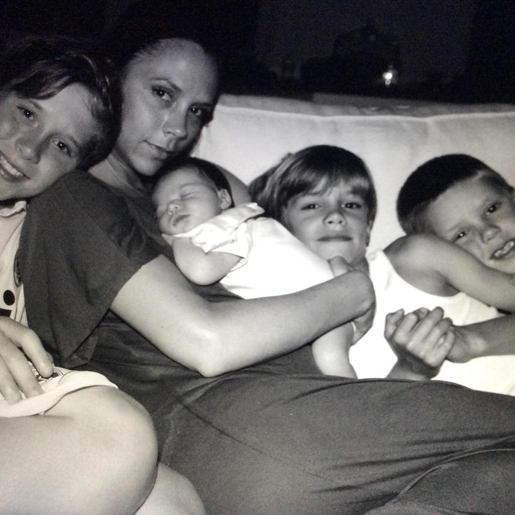 Victoria Beckham and kids via Instagram in July 2025