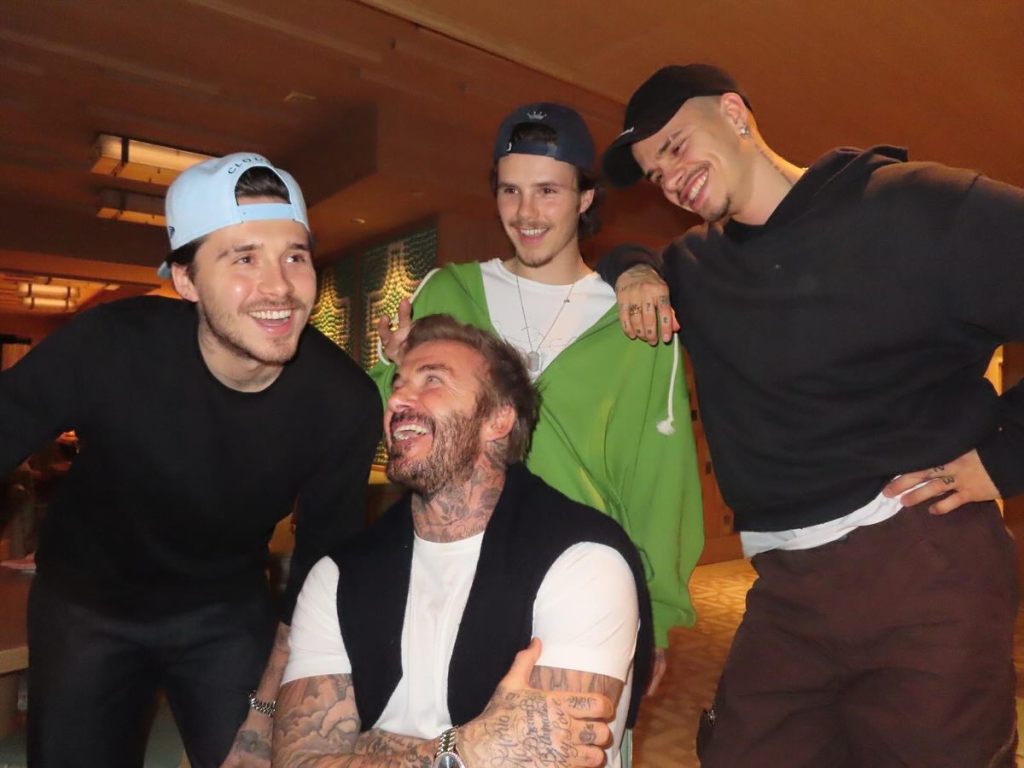David Beckham and kids via Instagram in December 2024