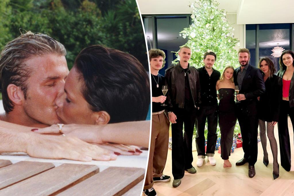 Victoria and David Beckham share PDA-packed anniversary tributes — and honor ‘4 incredible children’ amid family feud