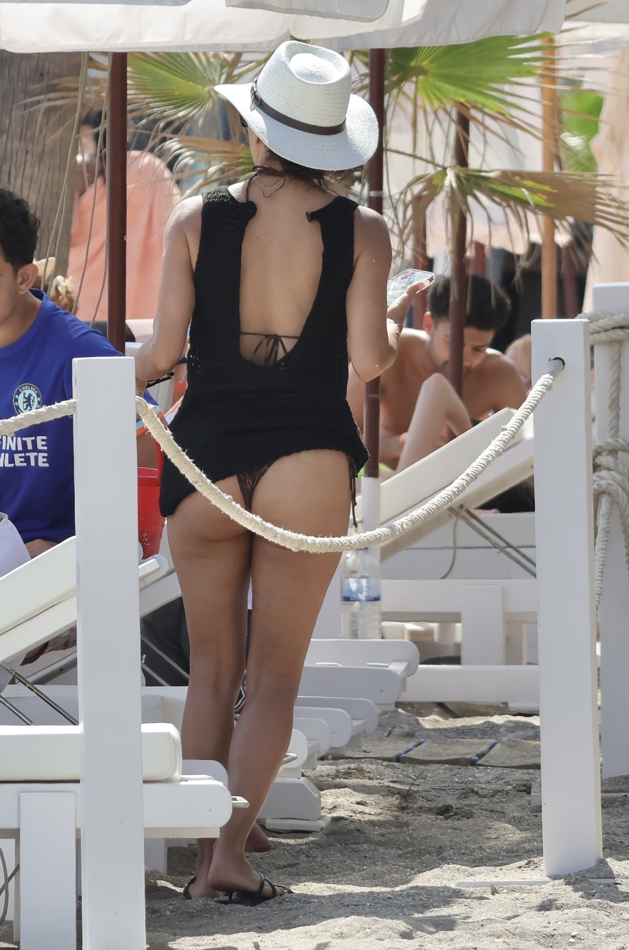 Eva Longoria on the beach in Spain in July 2025
