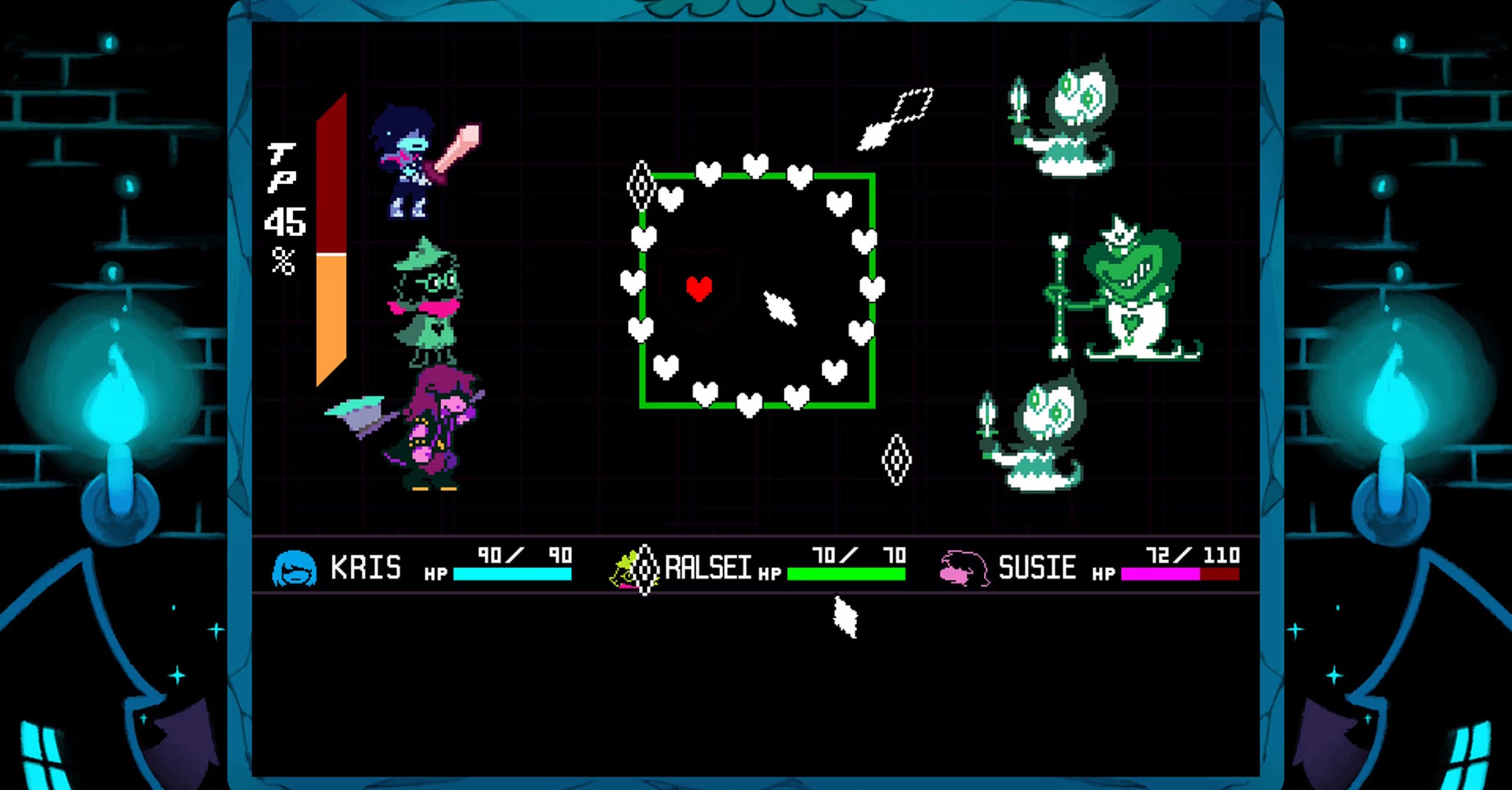 A battle screen in Deltarune