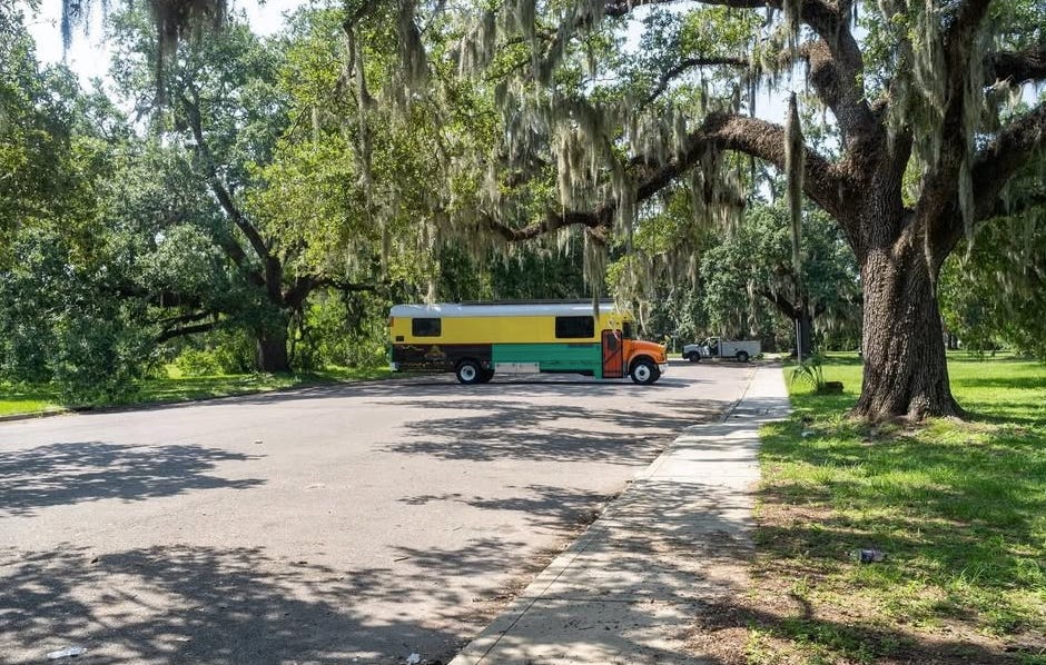 Scott Heltz's renovated school bus
