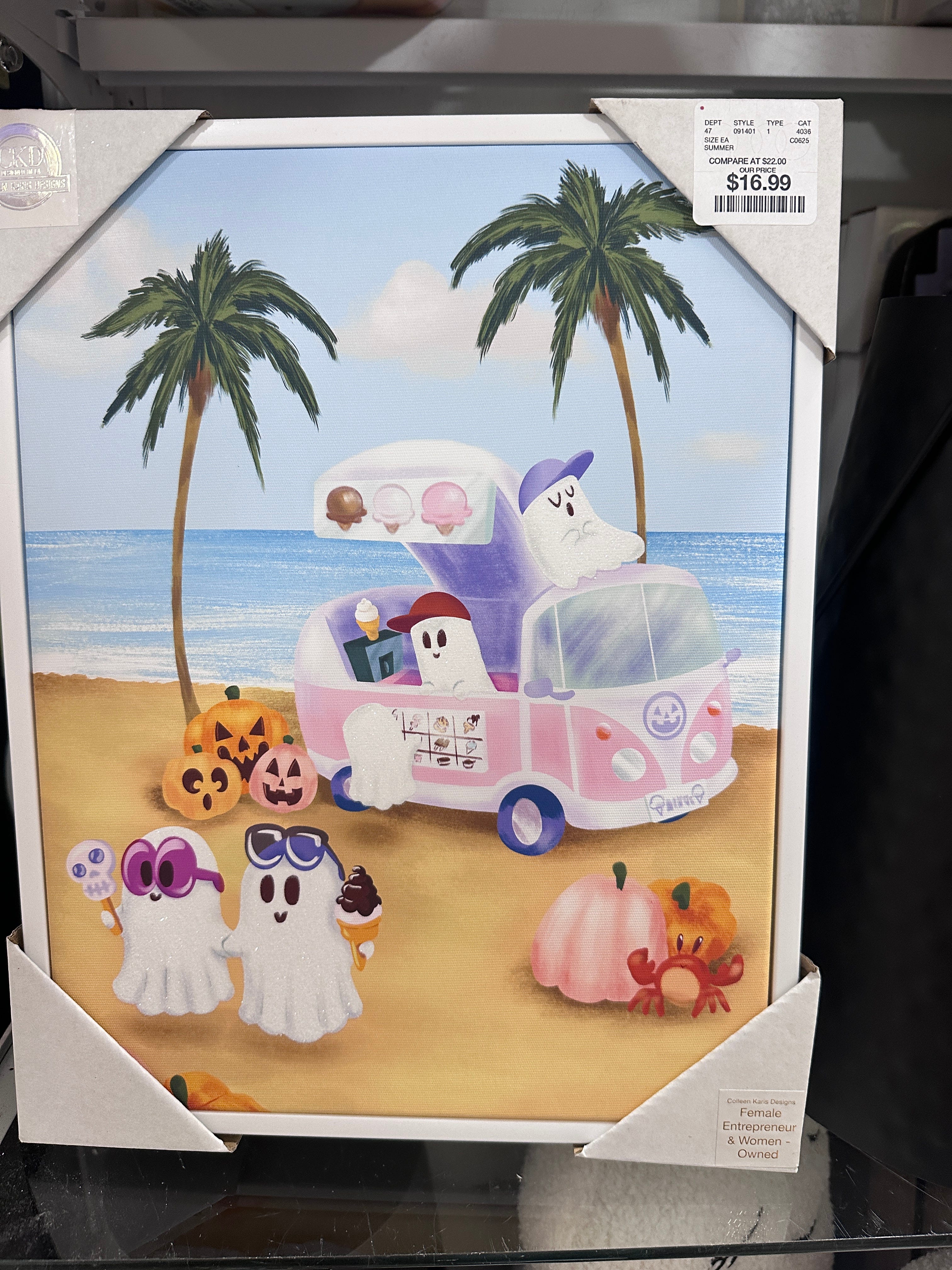 painting of ghosts at the beach